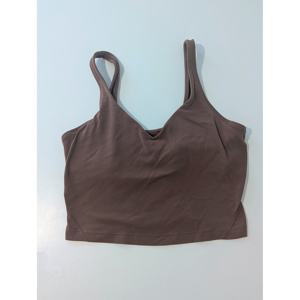 Lululemon Align Tank Top Java Brown Nulu Cropped Camisole Size 8 LW1BSWS